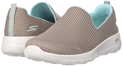 Skechers Skechers Women's Go Walk Joy-Centerpiece Sneaker, Taupe/Blue, 6 M US