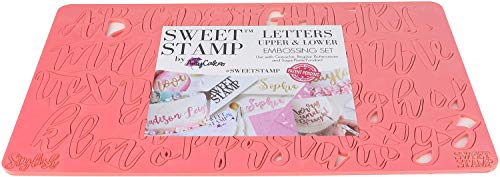 Sweet Stamp by AmyCakes Plastic Stylish Uppercase and Lowercase Letters for Embossing Cakes