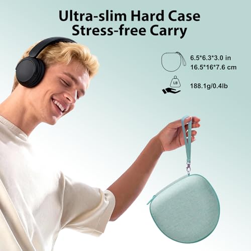 Image of Headphone Headset Case for Beats /JBL /JLab /TOZO /BERIBES /Picun /KVIDIO Noise Cancelling Over-Ear Foldable Headphones(Mint Green)