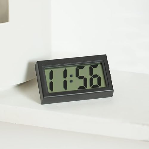 Miniatura 7 de Mini reloj digital para tablero de automóvil, relojes electrónicos autoadhesivos con hora LCD, reloj adhesivo automático con soporte de soporte,