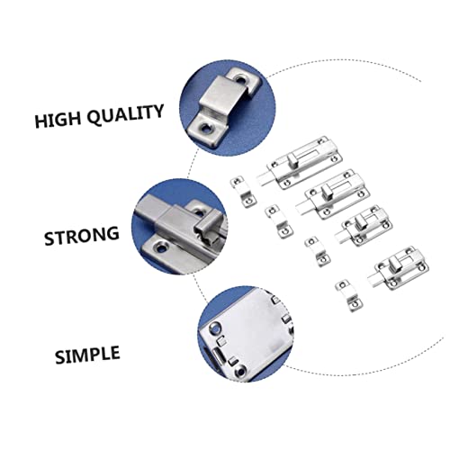 Yardwe 4 Pçs Parafusos De Aço Inoxidável De Plugue Trava De Corrente De Porta Resistente Trava Desli
