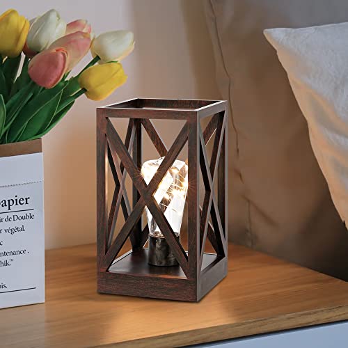 Dansklux 2 Pack Lantern Battery Powered Table Lamps, Cordless Vintage Desk Lamp Night Light With Led Fairy Lights Bulb For Table Shelf Christmas Décor Patio Backyard, Copper #TOP1