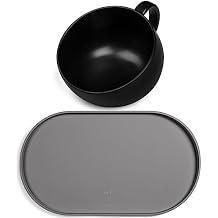DogBuddy Food Mat Small, Gray and Cup Black Bundle