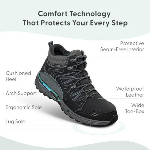 Orthofeet Men's Orthopedic Leather Ridgewood Waterproof Boots3