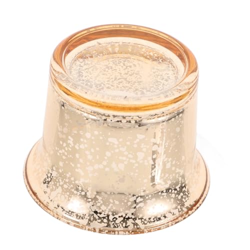 MAGICLULU Soporte de Velas de Vidrio Dorado para Bodas y Decoración Navideña Portavelas Tealight para Fiestas Accesorio Multifuncional de Mesa para Celebraciones