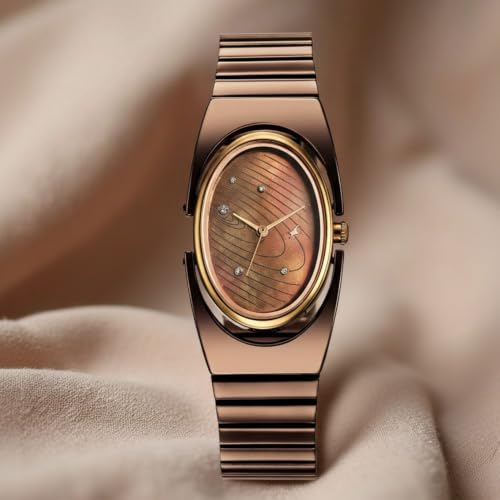 Image of Fastrack UFO Quartz Brown Shaped Dial Girls Watch | Brown Colour Band | Watches for Girls Analog - 6318KM02