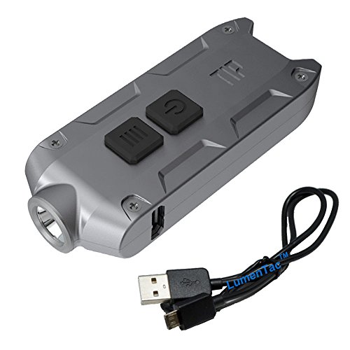 Nitecore TIP GREY 360 Lumens USB Rechargeable Keychain Flashlight with LumenTac USB Cable - GREY (More Colors Available in Options)