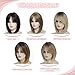 Hair Topper 12 Inch Layered Synthetic Hair Toppers for Women with Thinning Hair Hair Toppers for Thin Hair Fiber Wiglets Ladies Hair Topper with Bangs(4/4K)