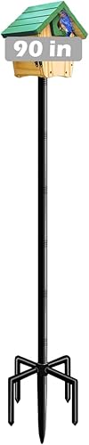 Mokeyder Kit de montaje en poste para casa de pájaros de 90 pulgadas, poste de alimentación ajustable resistente para exteriores, juego de postes de