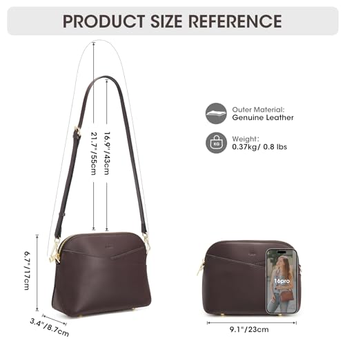 Image of Kattee Small Leather Crossbody Bags for Women, Trendy Purses Handbags Shoulder Bag, Genuine Leather Cross Body Bag for Woman
