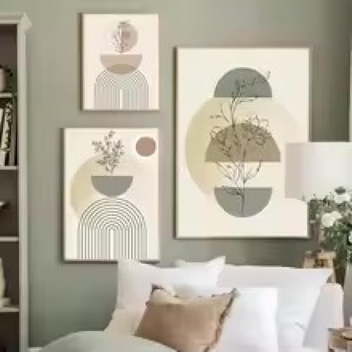 Affiche murale bohème et tableau géométrique minimaliste pour décoration de salon chic