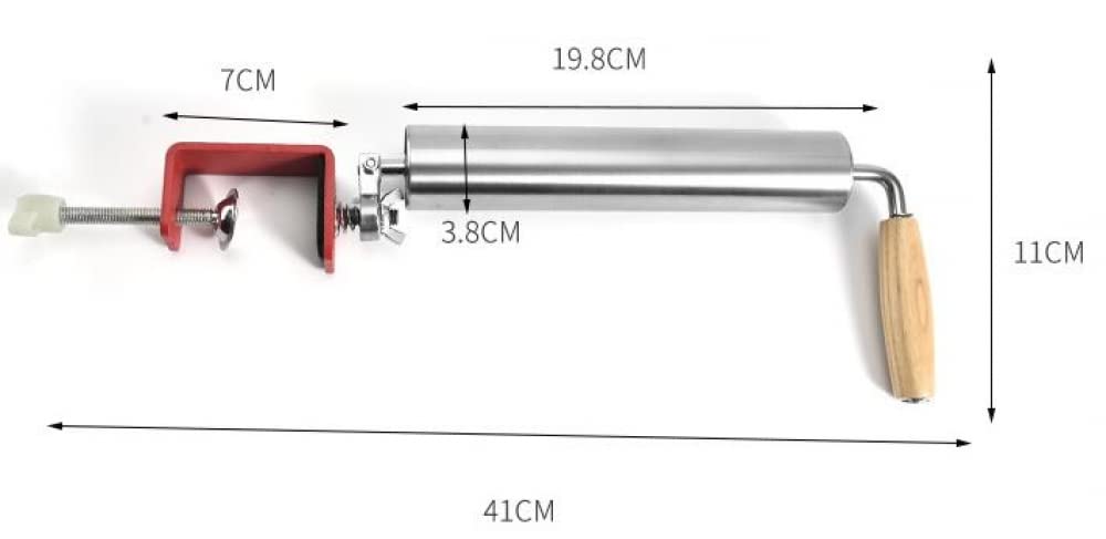Verstellbare Teigrolle aus Edelstahl – halbautomatisches einfaches Rollen für Kekse, Pfannkuchen, Gebäck, Pizzateig, perfektes Küchenwerkzeug, 2,2 cm Dicke, Größe: 3,8 cm