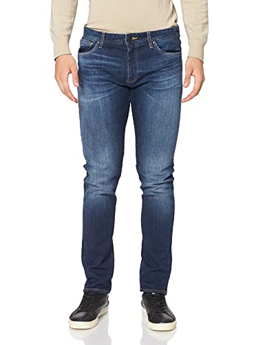 A|X ARMANI EXCHANGE Men's 5 Pocket Medium Faded Blue Skinny Jeans, Indigo Denim, 31R
