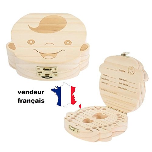 gtdiffusion - boite a dents de lait - envoi gratuit - fille ou garçon - coffret en bois - (GARCON)