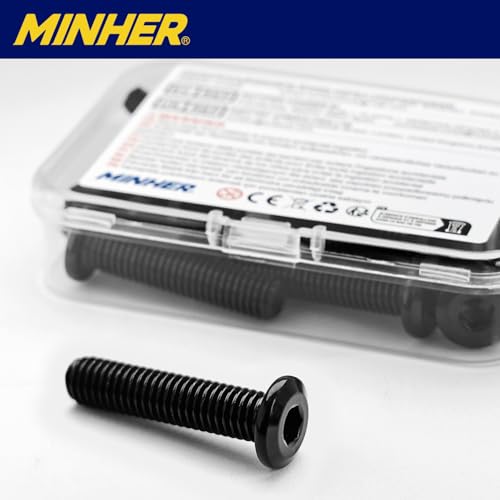 10 Sätze M6 x 55mm Flachkopfschrauben Flachkopf-Innensechskantschrauben, A2 V2A Edelstahl Schwarzes Oxid, Sechskantschrauben für Möbel, Möbelschrauben,mit Hex Key