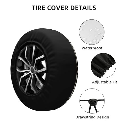 Image of Funny Spare Tire Cover, Lost But Making Great Time Printed Tire Cover for SUVs RVs Trailers Campers Trucks, Outdoor Spare Wheel Protector(15 inch for Diameter 27 inch-29 inch)