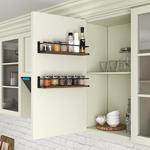 Join Iron Kitchen Wall Mount Spicerack,Natural Wood Spice Rack Organizer For Cabinet, Hanging Spice Shelf For Kitchen Seasoning Organizer, Cabinet Organizer And Wall Storage (Country Rustic) #TOP1