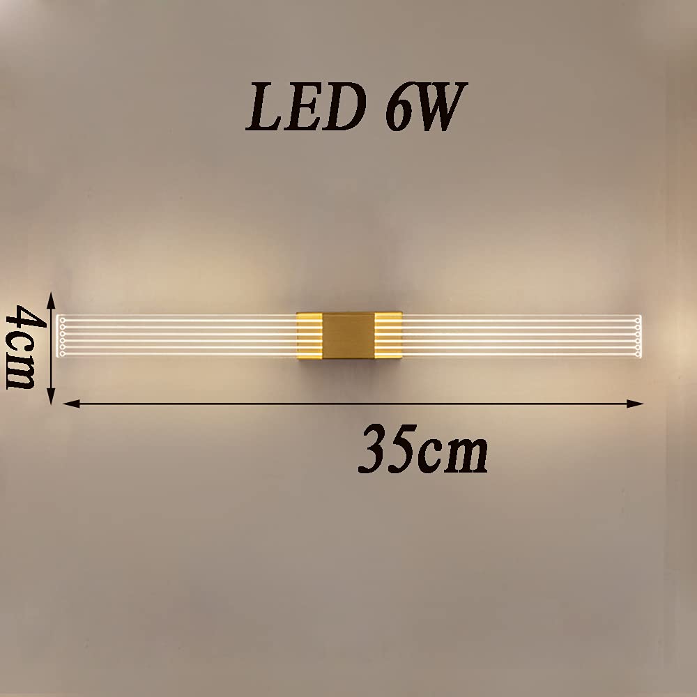 Nowoczesne lampy łazienkowe LED, wodoodporne lampy ścienne IP44 LED 3000K, lampa lustrzana, łazienkowa, mosiądz, minimalistyczna, do makijażu toaletki