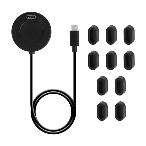 BTFO Watch Charger Cable, ABS & Plastic USB-c Charging Dock with Anti-Slip Silicone Dust Plugs Black Smartwatches Accessories for Watch Supplies