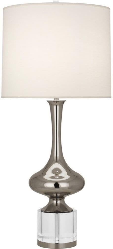 Jonathan Adler Robert Abbey Lighting Jeannie 1-Light Table Lamp 7.75 Inches Wide and 33.5 Inches Tall-Polished Nickel Finish-Ascot Cream Shade Color