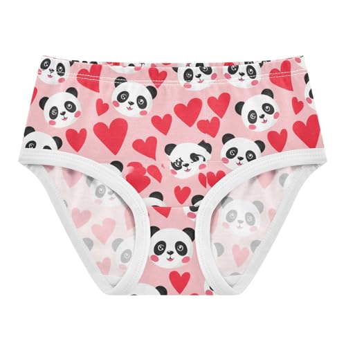 Joisal Cute Panda Red Hearts Toddler Girls Underwear 2t Cotton Little Girl Panties Funny Undies Kids Briefs