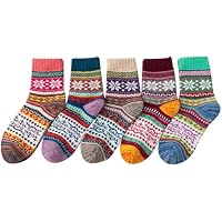 jecvxor Conjunto de calcetines étnicos de punto jacquard étnico