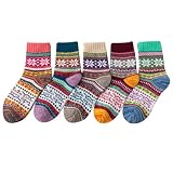 jecvxor Conjunto de calcetines étnicos de punto jacquard étnico con diseño floral para, Multicolor/01, M