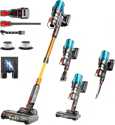 TIMENIL V18 Cordless Vacuum Cleaner 45 kPa Suction 40-Minute Runtime Touchscreen Wall-Mounted Charging Freestanding