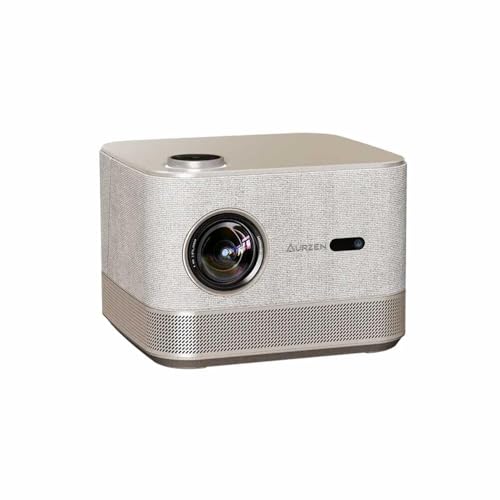 Projetor Inteligente 3 em 1 compatível 4K, AURZEN BOOM 3, Wi-Fi, Bluetooth, 3D DoIby, alto-falantes de 36 W, foco automático, 110/220V, Dourado