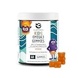 Gumtamin Omega 3 für Kinder Gummies mit Multivitaminen für Kinder – 60 vegane Omega 3 Gummibärchen mit omega 3 6 9 aus Algenöl, Vitamin D3, C, E & B-Komplex – fruchtiges Omega3 vegan
