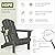 ABCPATIO Folding Adirondack Chairs - Plastic Adirondack Chairs with Cup Holder, Weather Resistant for Outdoor, Patio, Lawn, Garden, Backyard Deck, Fire Pit - Dark Gray