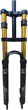 HSQMA DH Downhill Mountain Bike Suspension Fork 26 27.5 29 Inch Travel 160mm Air Fork Double Shoulder Front Fork 1-1/8 Straight Tube with Lockout