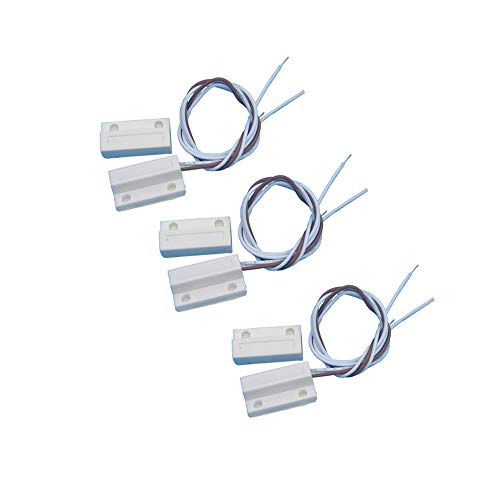 xin-sheng 3 Sets of MC-38B NC & NO Embedded Magnetic Gap Switch for Door and Window Sensor for Home Security