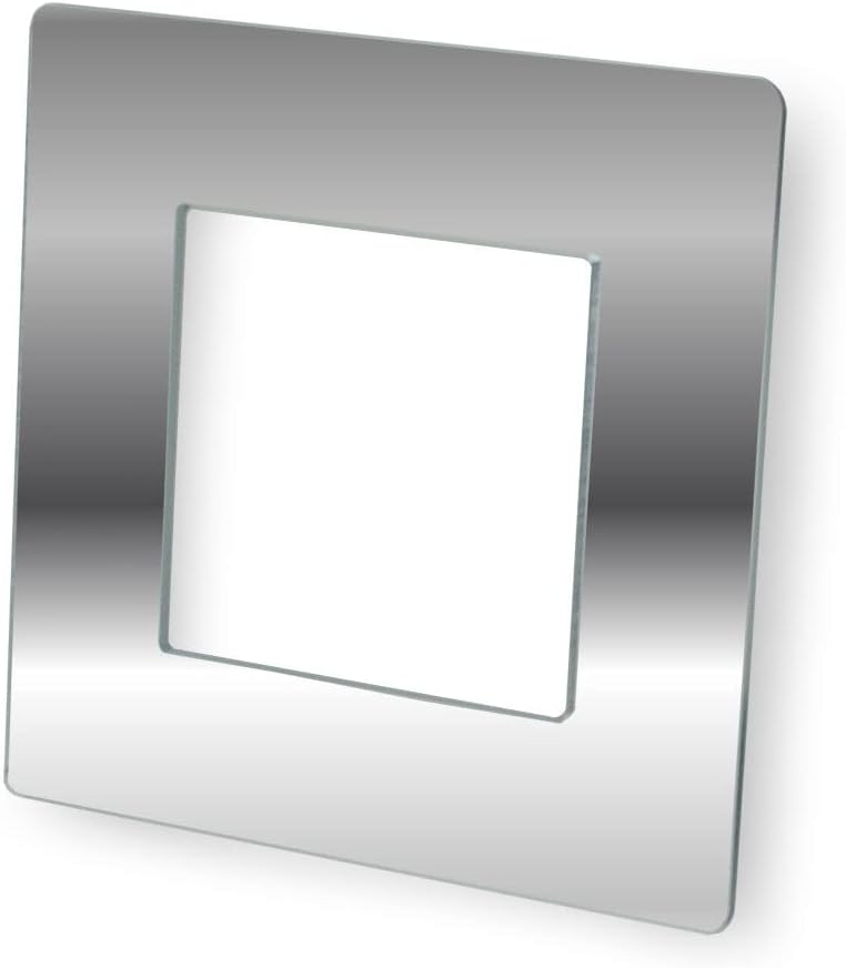 Double & Single Light Switch Surround Acrylic Finger Plate Panel Socket Multiple Colours (Single, Silver Mirror)