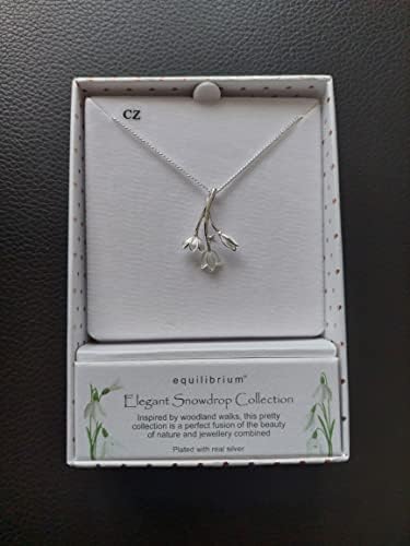 equilibrium Necklace - Graceful Snowdrop Silver Plated Necklace