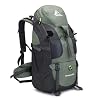Bseash 50L Hiking Backpack, Water Resistant Lightweight Outdoor Sport Daypack Travel Bag for Camping Climbing Skiing Cycling (Army Green – With Shoe Compartment)