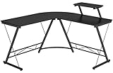 Yaheetech Schreibtisch Eckschreibtisch Computertisch Büro Computer Workstation Computer Schreibtisch PC Laptop Studie Spieltisch für Home Office Schwarz, 130 x 130 x 96,5 cm