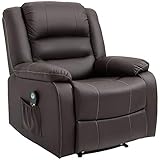 HOMCOM Vibrating Massage PU Leather Recliner Chair with Footrest, Remote Control, and 8 Massaging Points, Black