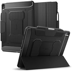 Spigen for iPad Air 13 Inch Case M4 (2026), iPad Air 13 Inch Case M3/M2 (2025/2024), Rugged Armor Pro Protective Tri-Fold Cover with Pencil Holder, Black