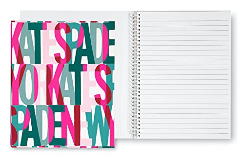 Kate Spade New York Concealed Mini Spiral Notebook, 8.25 x 6.75 Journal Notebook with 112 Lined Pages, Layered Logo