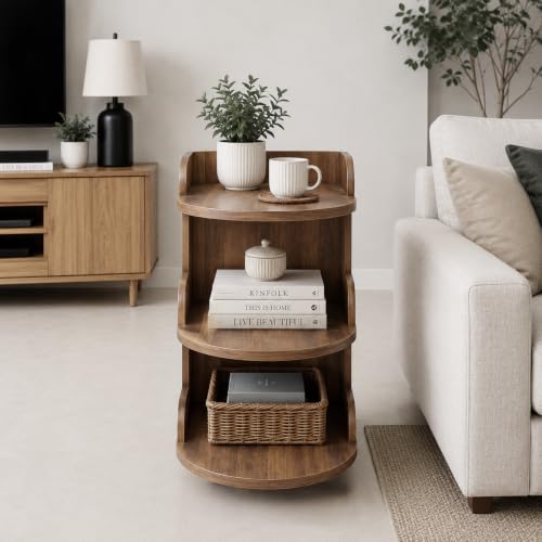 Image of The Attic Solid Wood Rolling Serving Trolley with Storage Shelves, Provential Teak Finish