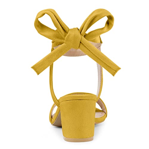 Image of Allegra K Women's Open Toe Ankle Tie Back Block Heels Sandals