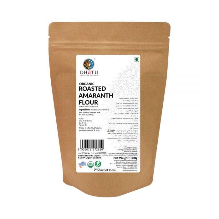 Rootz Organics Dhatu Roasted Amaranth Flour - Premium Quality Flour for Cooking & Baking - 300 Gm
