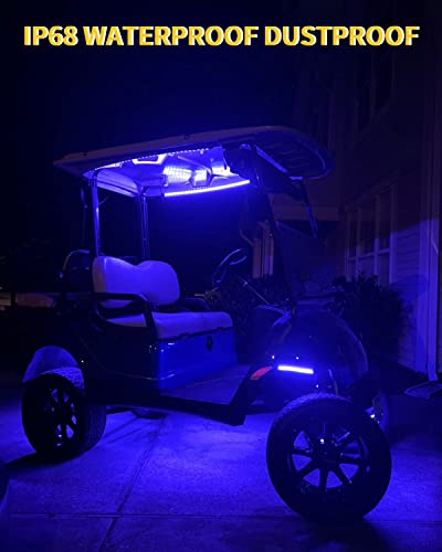 Ym E-Bright Blue Led Strip Lights For Cars, 30Cm Waterproof Car Underglow Lights Motorcycles Golf Cart Boat Decoration Led Interior Exterior Lights Strip,Dc-12V,Pack Of 4 #TOP1