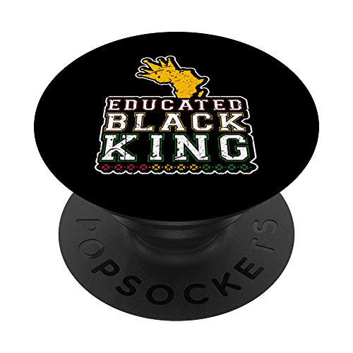 Mes de la historia del rey negro educado Afroamericano PopSockets Agarre y Soporte para Teléfonos y...