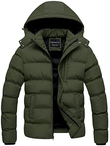CREATMO US Men’s Puffer Jacket Waterproof Winter Parka
