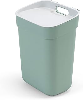 CURVER Ready to Collect 100% Recycled 10L Kitchen Accessories Recycling Lift Top Bin Green with Light Grey Lid