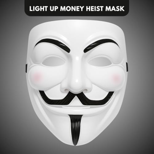 Image of WANNA PARTY V for Vendetta Comic Face Mask Anonymous Guy Fawkes, White