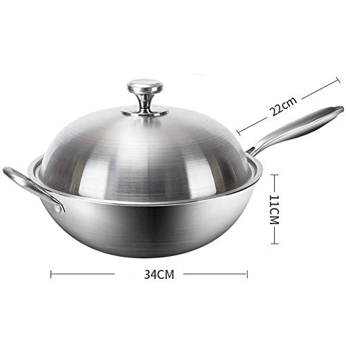 Wok de acero inoxidable 304 sin humo antiadherente miniatura 6