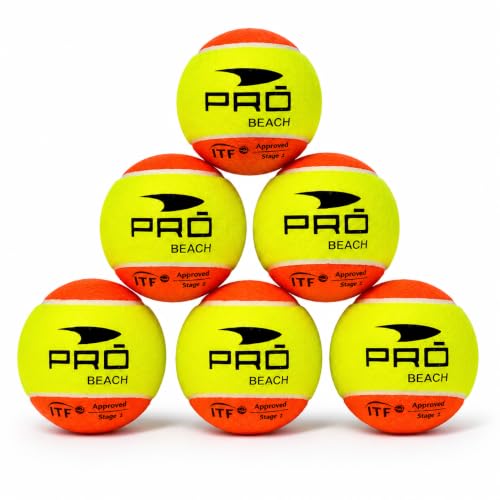 Kit 6 Bolas Beach Tennis Profissional Stage 2, Aprovado ITF